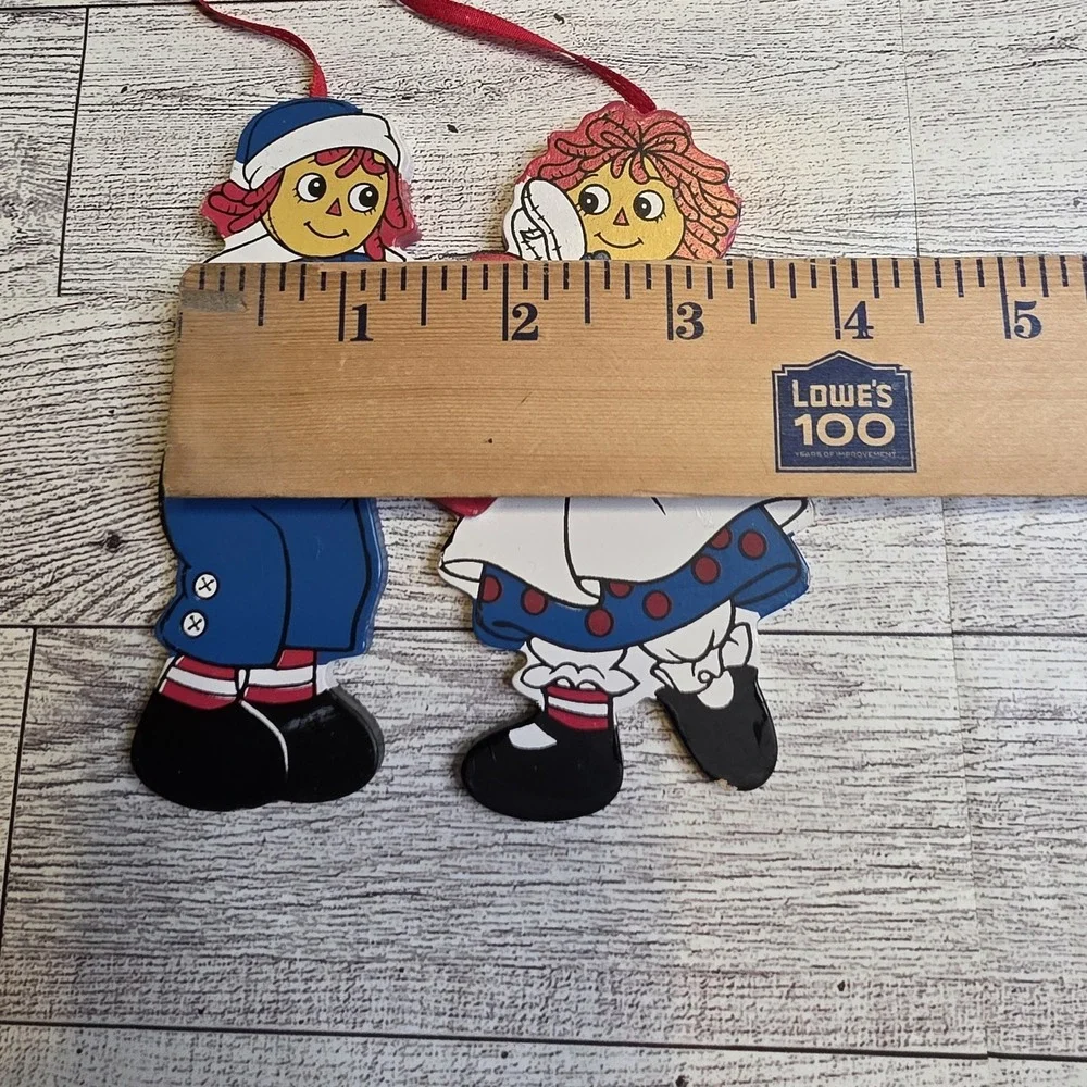 Vintage Kurt Adler Raggedy ANN ANDY holding heart Christmas tree Ornament 1994
